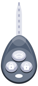 Car key fobs showing lock and unlock buttons for automobile security png