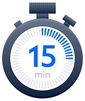 15 min timer and Stopwatch icons. Countdown symbol. Kitchen timer icon. illustration png