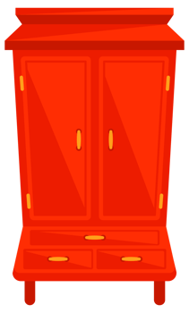 Open and closet wardrobe. Modern soft furniture. Cabinets for bedroom interior. png