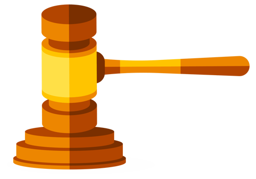 Judges wooden hammer. Wooden brown judge gavel. law and judged. illustration png