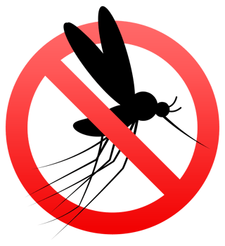 Mosquito silhouette with prohibited sign showing stop mosquitoes png