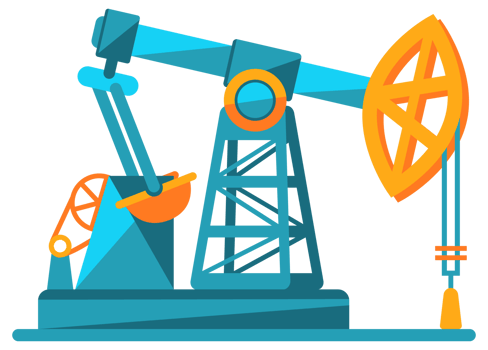 Oil industry equipment. Petroleum pump. Drilling Rig. illustration png