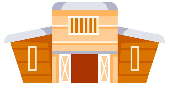 Collection of countryside barns showing different architectural styles png