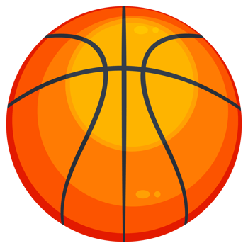 Set of orange basketball balls. Sport equipment png