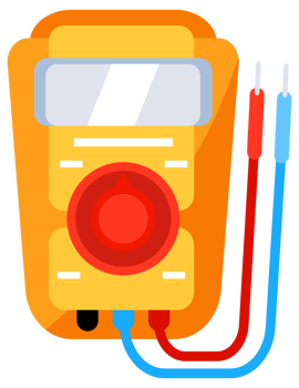 Multimeter electrical or electronics. Electrical measuring instrument. Measuring voltage, current. png