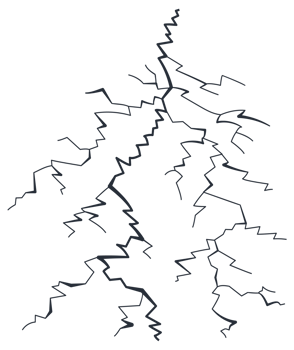 Lightning silhouettes set. Lightning strike bolt silhouettes. illustration png