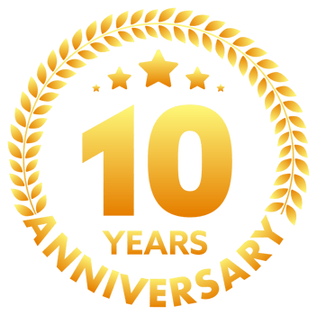 Anniversary icon set with laurel wreath. 10, 20, 30, 40 ,50, 60, 70, 80, 90, 100 years jubilee. Celebration anniversary event. stock illustration png