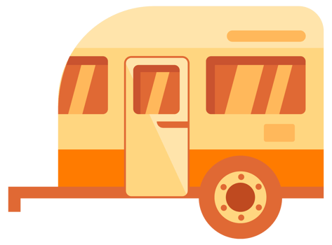 Camping Truck. Various RV or house trailers. Camper cars. Mobile auto vehicles png