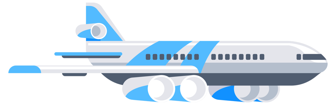 Flying civil aircraft transport. Flat airplane. Passenger and cargo air transport. illustration png
