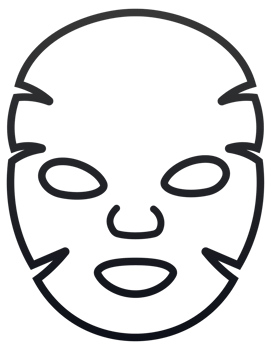 Two cosmetic facial sheet masks line art drawing png