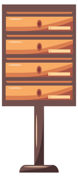 Post mail boxes set. Letter boxes for communication, mailing. Mail newsletter package delivery png