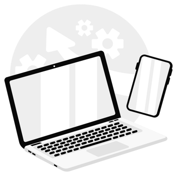 laptop and smartphone, ideal for depicting digital technology, online communication, and modern work environments png