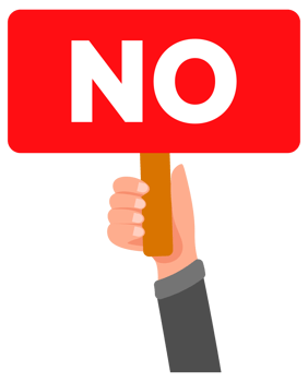 Two hands holding yes and no signs making decision png