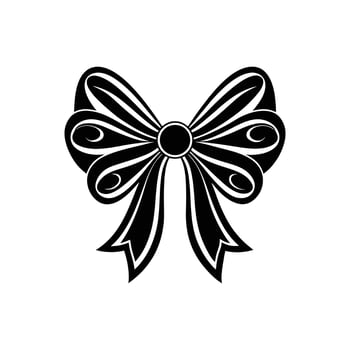 Ribbon bow silhouette icon. Gift, present design elements vector