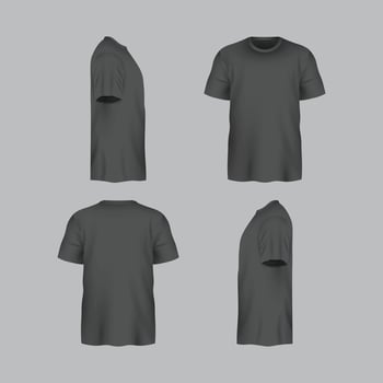 T-shirt mockup front and back illustrations vector