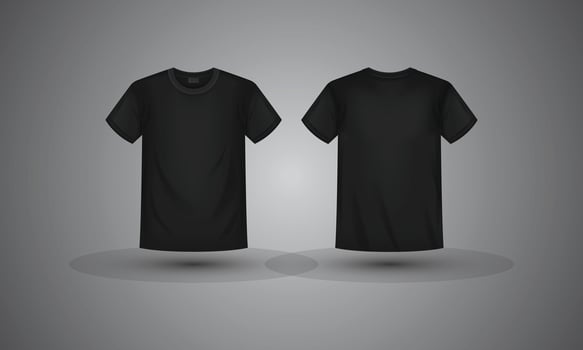 Men black t-shirt short sleeve vector
