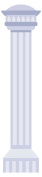 Marble antique columns and pillars of roman and greek architecture. Classic antique colonnade with carved stone png