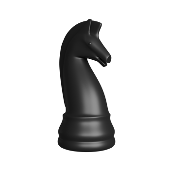 Black Knight Chess Piece 3D Icon png