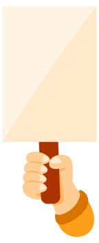 Hands holding blank banners with wooden handles, isolated on white background png