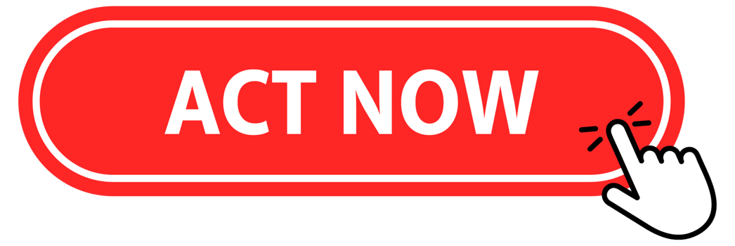 Act now Button with pointer clicking. Web button. Finger Pressing. Click to Act now Concept. illustration png