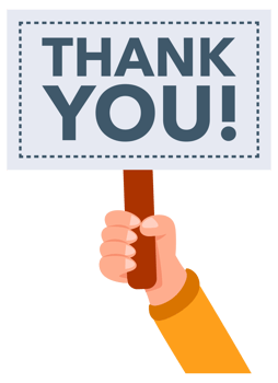 Hands holding signs with thank you text showing appreciation png