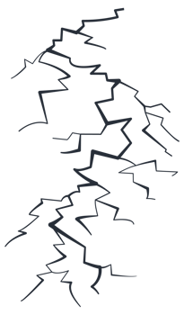 Lightning silhouettes set. Lightning strike bolt silhouettes. illustration png