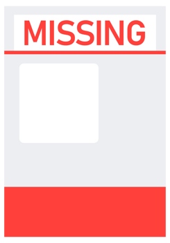 Missing person poster template. illustration png