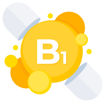 Vitamin B1 Thiamine supplement capsules representation for energy and nervous system support png