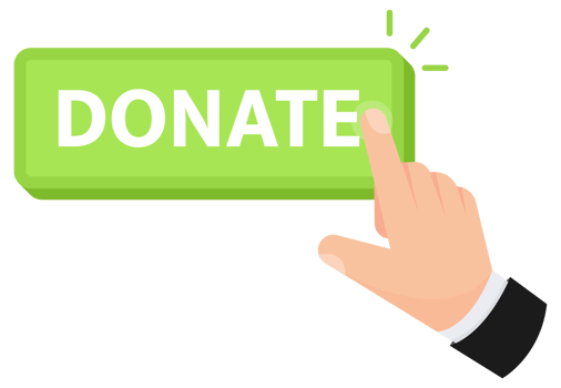 design of a hand clicking a Donate button, representing online charitable giving png