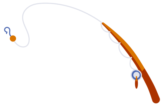 Equipment and tools for fishing. Fisherman tackle angling equipment hook lure bobber. png