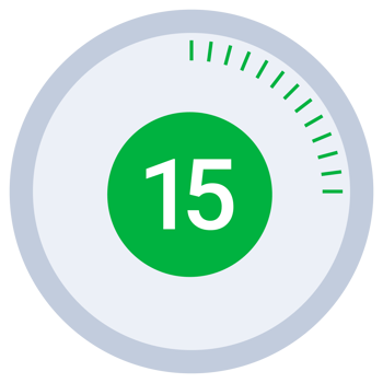 15 Minute Countdown. Stopwatch, timer icons set. illustration png