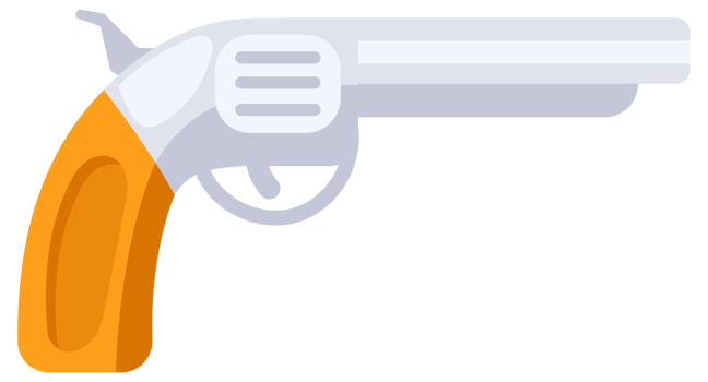 Set of cowboy revolver guns with a holster and a sheriff star badge, perfect for wild west themes png