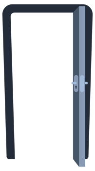 Door Closed and open classical interior. Doors Frame set. illustration png