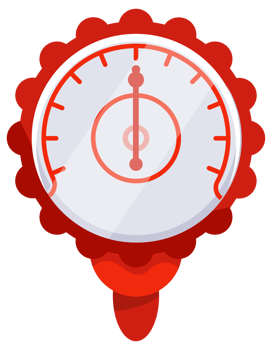 Set of colorful round manometers measuring pressure with arrow showing different values, industrial device for measurement of pressure in pipes or tanks png
