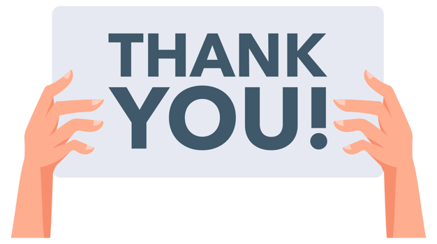 Hands holding signs with thank you text showing appreciation png