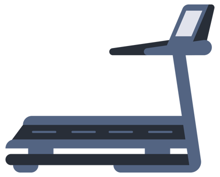 Treadmill running cartoon set. Sport Tools. Treadmill machine. png