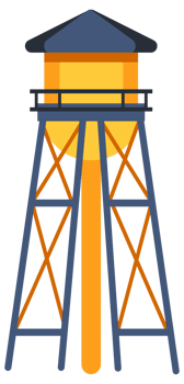 Water tower set. Elevated Water Tank. Industrial tank. png