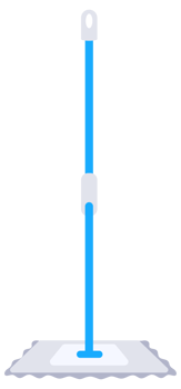 Mop and broom for cleaning. Home hygiene. Household mop and housework broom tools. png