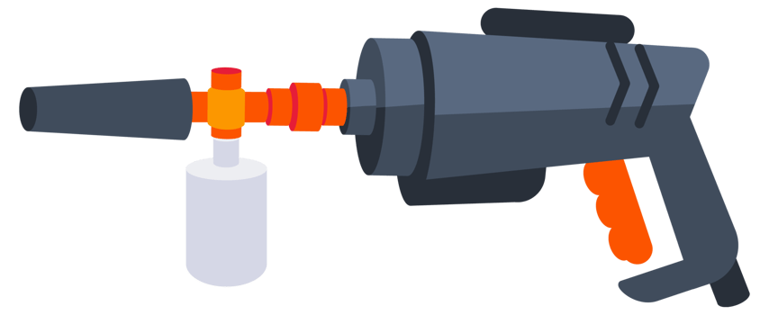 Pressure washing gun. Jet Spray on white background png