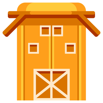 Collection of countryside barns showing different architectural styles png