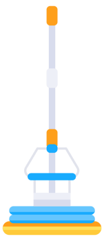 Mop and broom for cleaning. Home hygiene. Household mop and housework broom tools. png