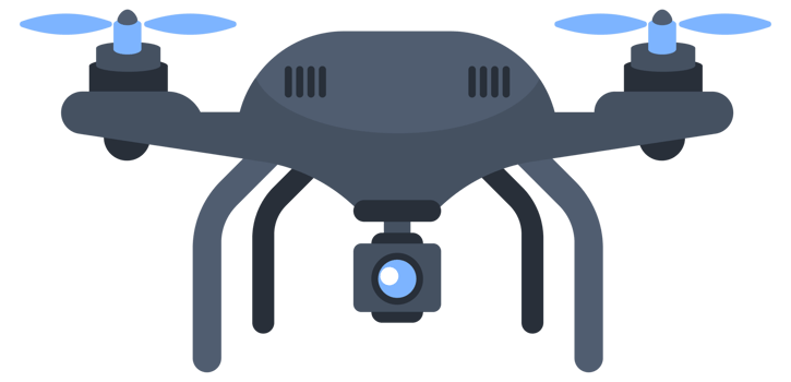 Drone with camera. Quadcopter Aerial drone. illustration png