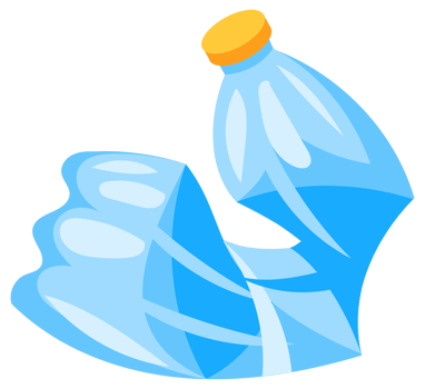 Different plastic bottles are squeezed and prepared for recycling showing the importance of waste sorting png