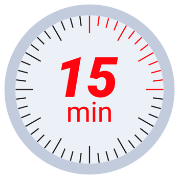 15 Minute Countdown. Stopwatch, timer icons set. illustration png