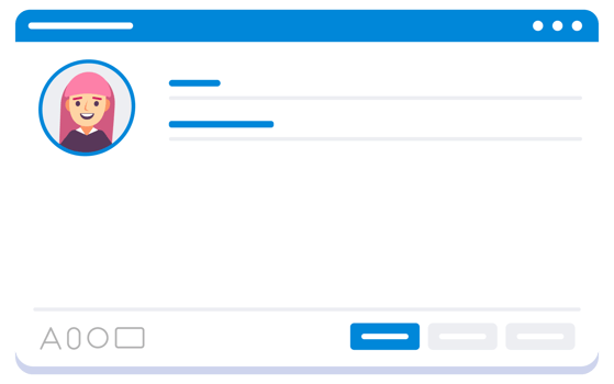 Modern Email Interface Concept Blank Email Browser Window with User Avatar and Placeholder Text png