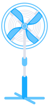 Electric fan. Home and office air blower. Air conditioner. png