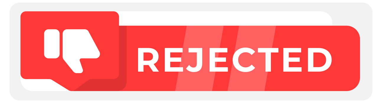 Approved and Rejected stamps in a flat design style, ideal for web approvals or rejections, quality control web elements, and digital decision-making graphics png