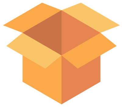 Carton delivery packaging open and closed box. illustration png