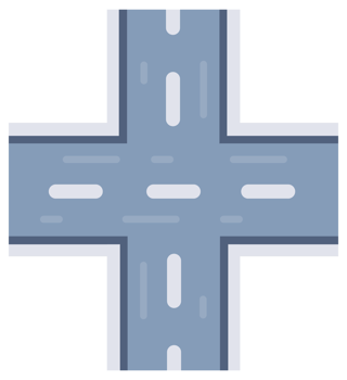 Street and road with footpaths and crossroads. Asphalt road. Footpath, ring png