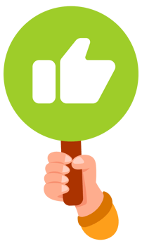 Hands holding thumbs up and down signs for voting or feedback png
